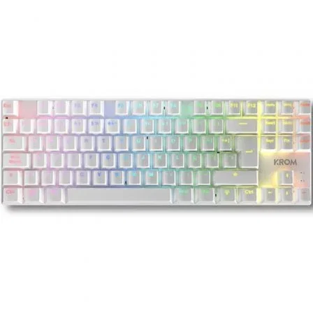 Krom Klass Pack Gaming 4 en 1: Teclado Mecánico TKL RGB + Ratón Óptico 7200 DPI + Auriculares 50mm + Alfombrilla Blanca